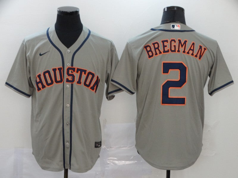 Men's Houston Astros Alex Bregman #2 Gray Baseball Jersey